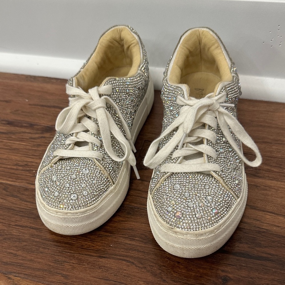Betsey Johnson Size 6 Women's Rhinestone Embellished Sneakers - Picture 2 of 6